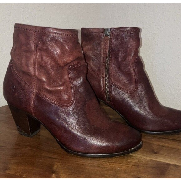 Frye Paulina Artisan Ankle Zip Bootie Womens Size 7M Reddish Brown - Picture 2 of 14